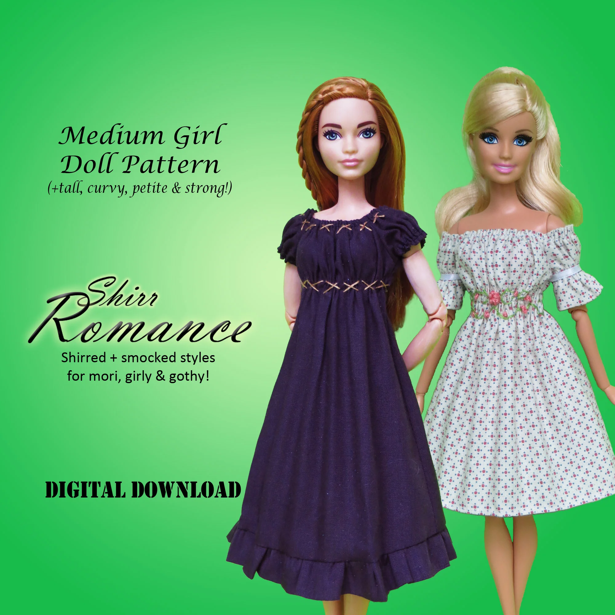 11.5" Medium Girl Fashion Doll Pattern Size